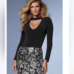 New with tags Boston Proper black cutout neck bodysuit size medium